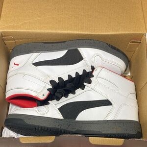 Puma Men's White and Black High-Top Sneakers